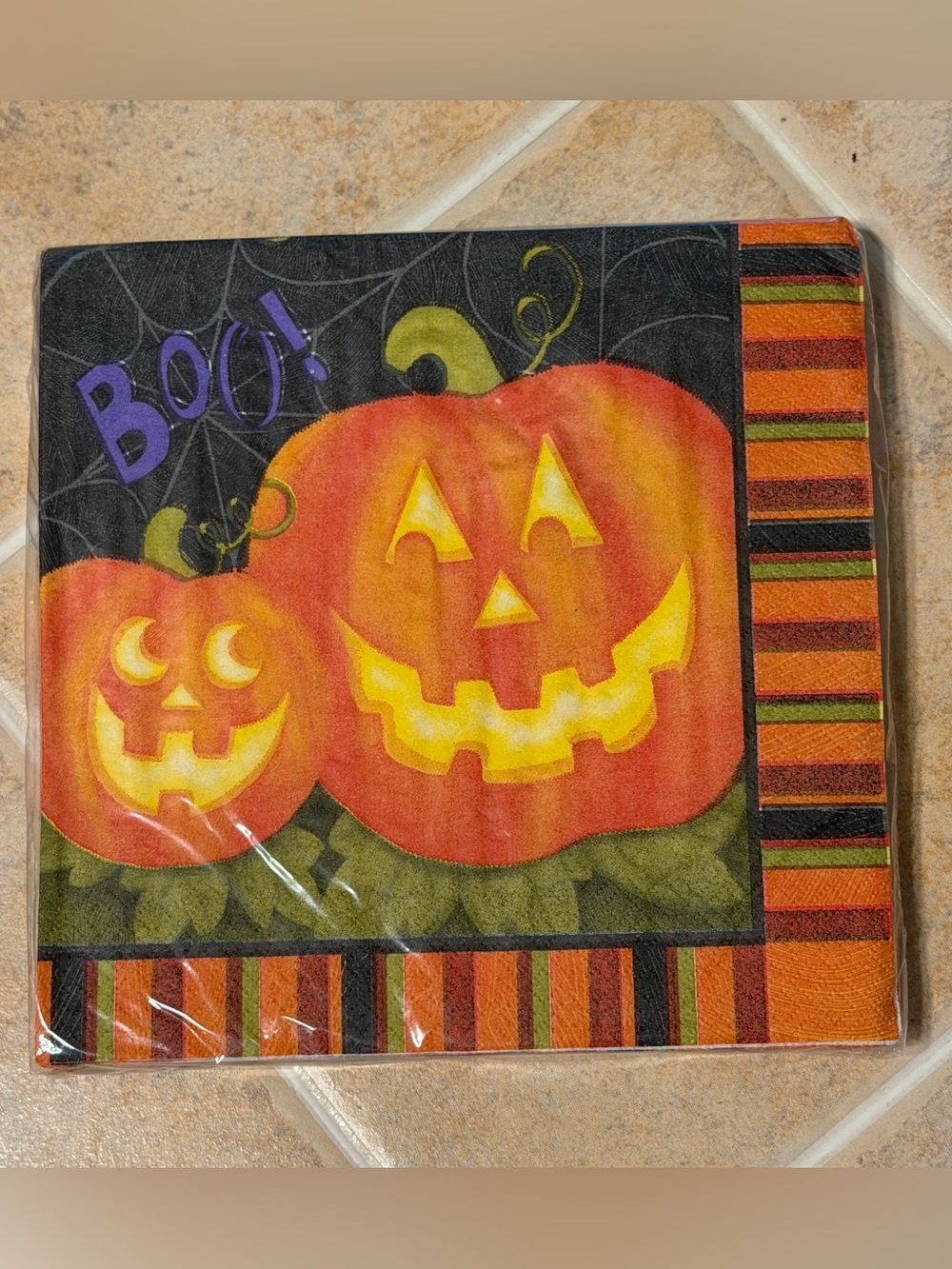 5 Packs Party Creations 18 Count Halloween Pumpkin Paper Napkins (90 Total) NEW